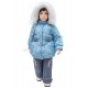 Комплект зимний для девочек, Куртка + Полукомбинезон, "Цветочки" Принтованная ткань Дьюспа