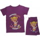 Летний комплект футболка и шортики для девочек с принтом  Папина радость Мамина гордость. Ткань кулирка.
