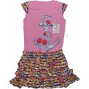 Платье для девочек в ассортименте с аппликацией Якорь. Ткань кулирка.
