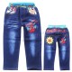 Детские джинсовые брюки с тянущимся поясом для мальчиков с вышитым принтом Спайдермен. Ткань джинса.