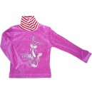 Кофта для девочки с воротником на кнопках "Мой любимый кролик"