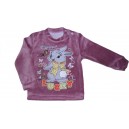 Толстовка для девочки из велюра с принтом Зайка